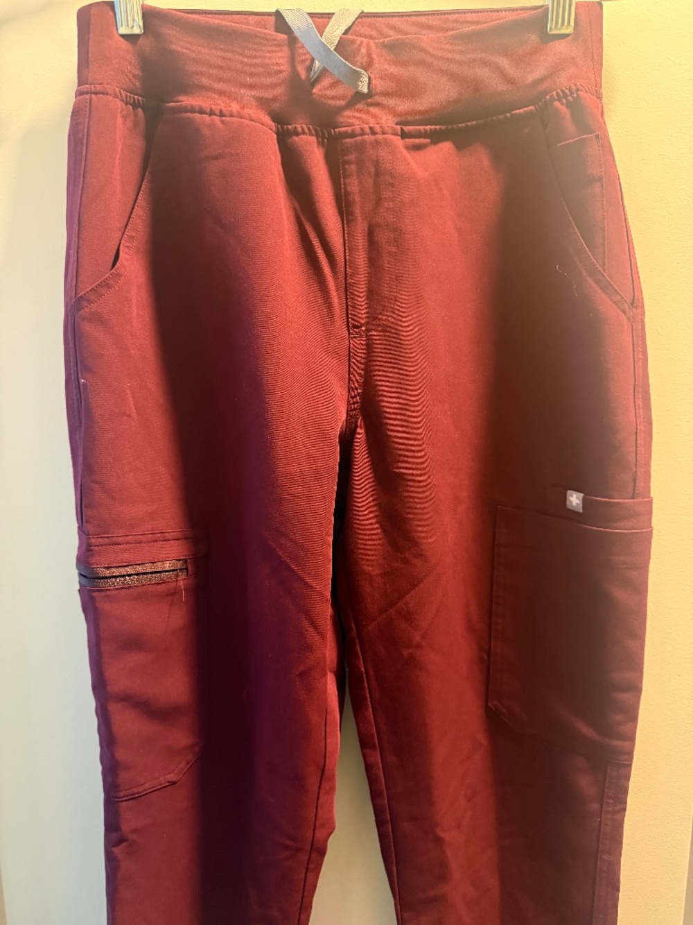 Figs Slim Yola Small Tall Burgundy